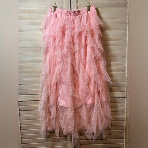 Myth clothing company layered tulle pink princess skirt - S